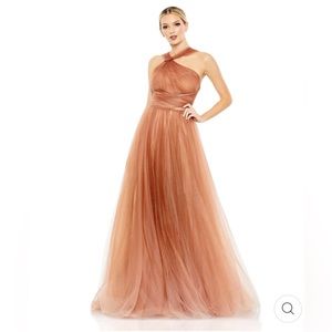 MacDuggal Glitter Ombré Halter Neck Ballgown